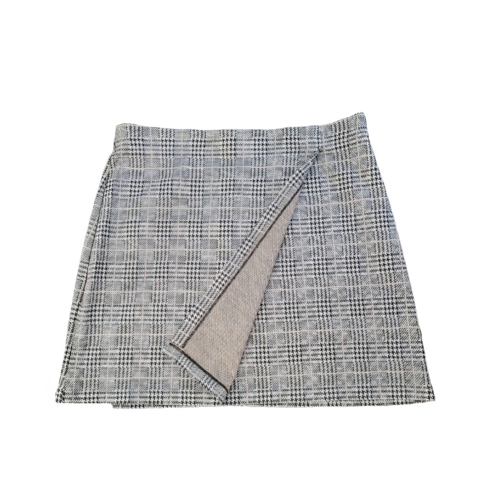 MAX STUDIO Plaid Mini Skirt Size US L Fall Preppy Classic Wrap-style